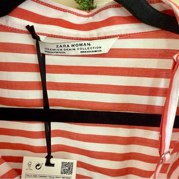 NWT Zara Woman MULTI-POSITION SHIRT- Striped Size M - Picture 7 of 10